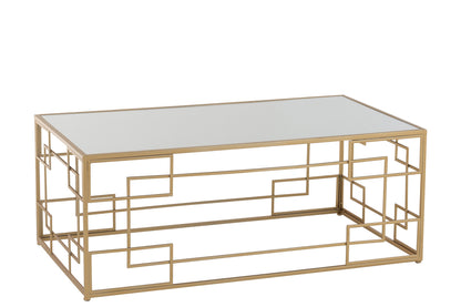 Koffietafel met metalen/glas goudkleurig.