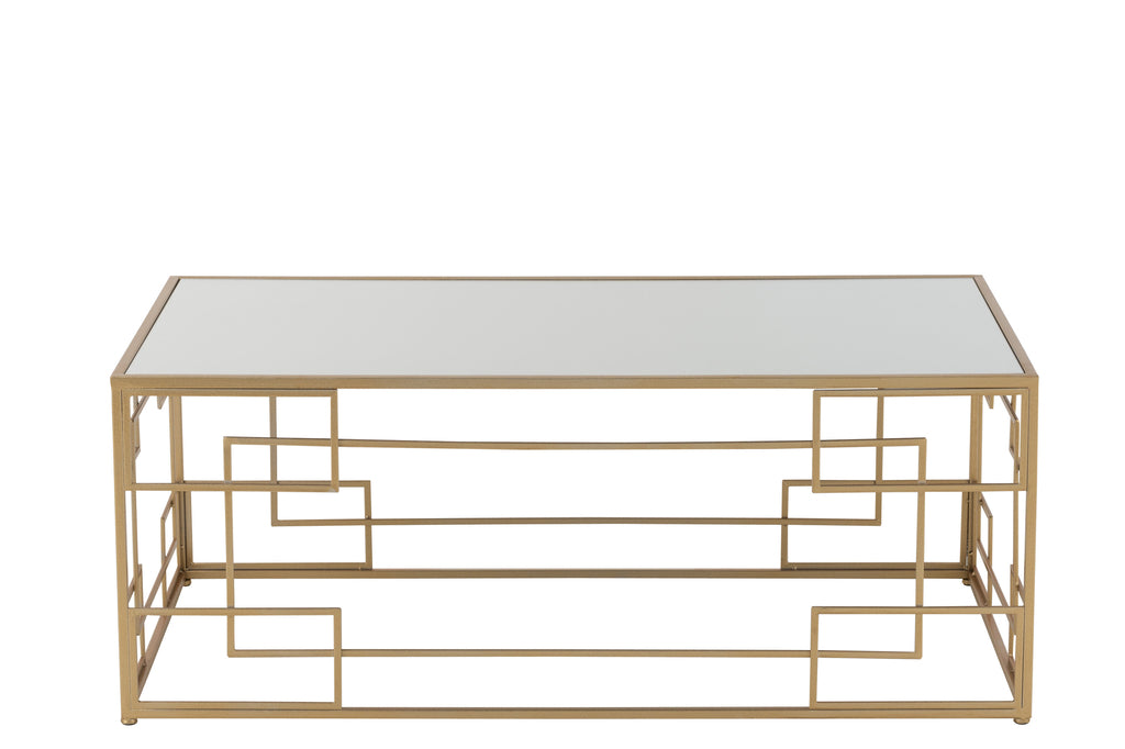 Koffietafel met metalen/glas goudkleurig.