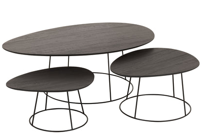 Koffietafel Ovaal Hout/Metaal D Br