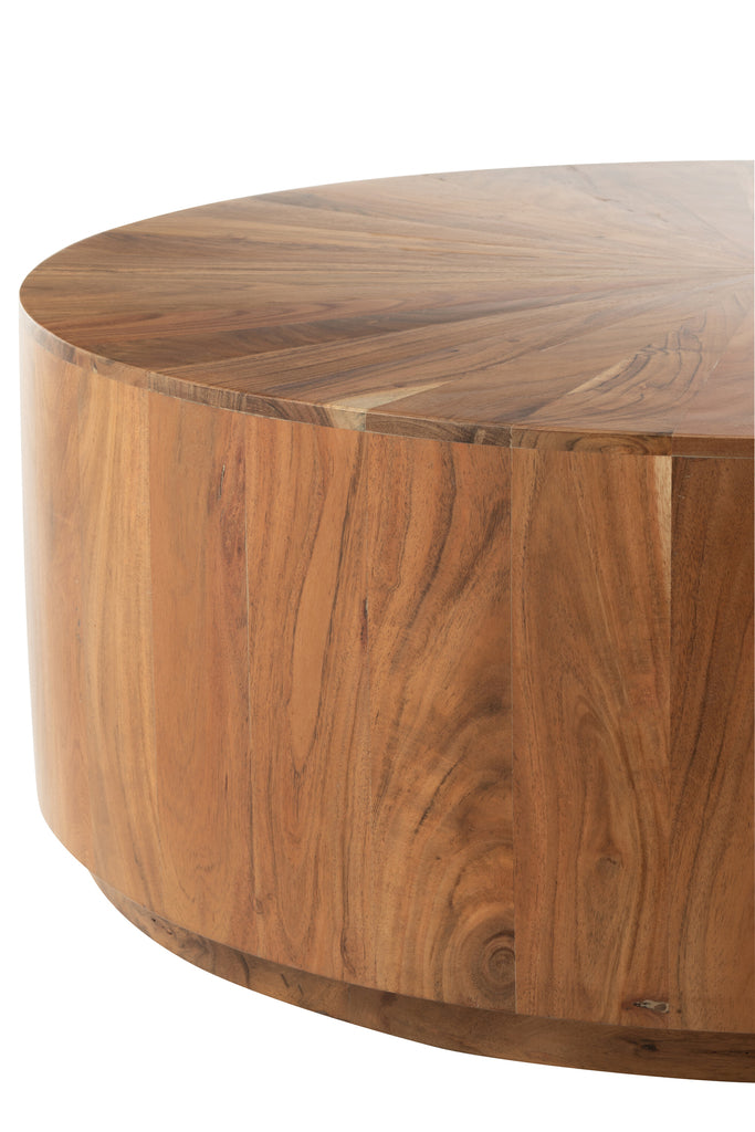 Salontafel rond acaciahout/MDF natuurlijk