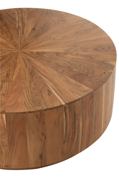Salontafel rond acaciahout/MDF natuurlijk