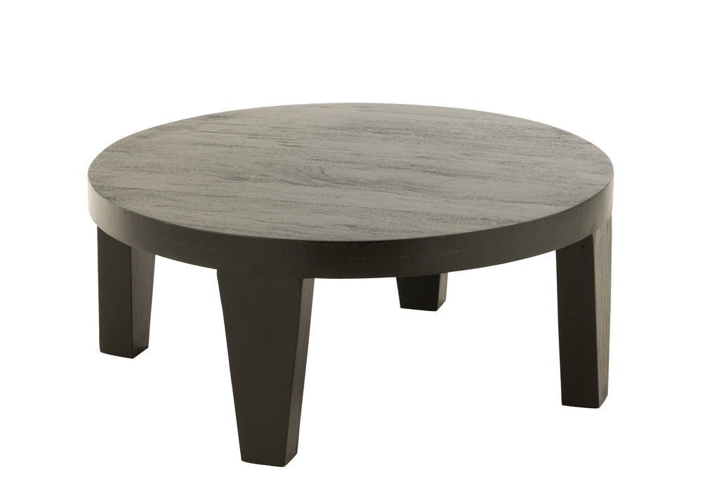 Koffietafel Rond Mangohout Mat Zwart