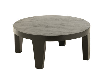 Koffietafel Rond Mangohout Mat Zwart