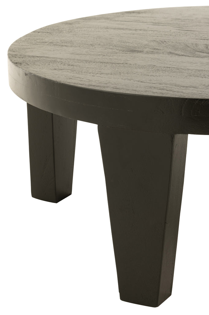 Koffietafel Rond Mangohout Mat Zwart