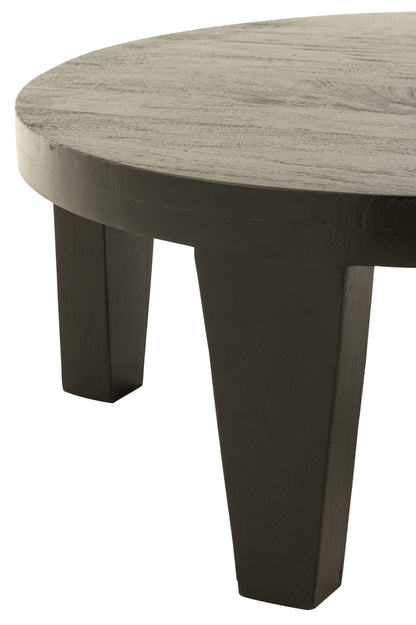Koffietafel Rond Mangohout Mat Zwart