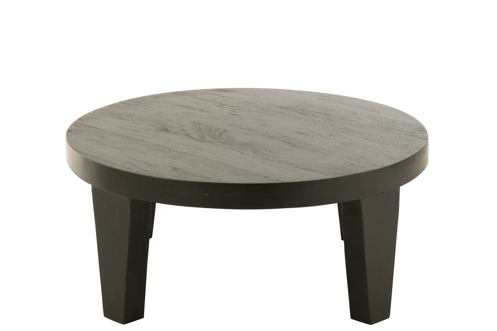 Koffietafel Rond Mangohout Mat Zwart