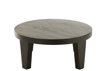 Koffietafel Rond Mangohout Mat Zwart