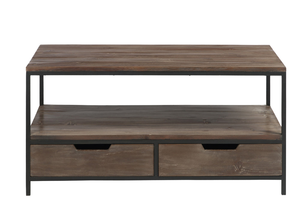 Salontafel Hout/Metaal Bruin+Zwart