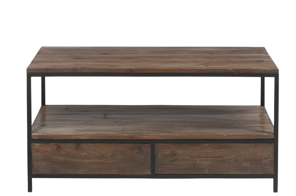 Salontafel Hout/Metaal Bruin+Zwart