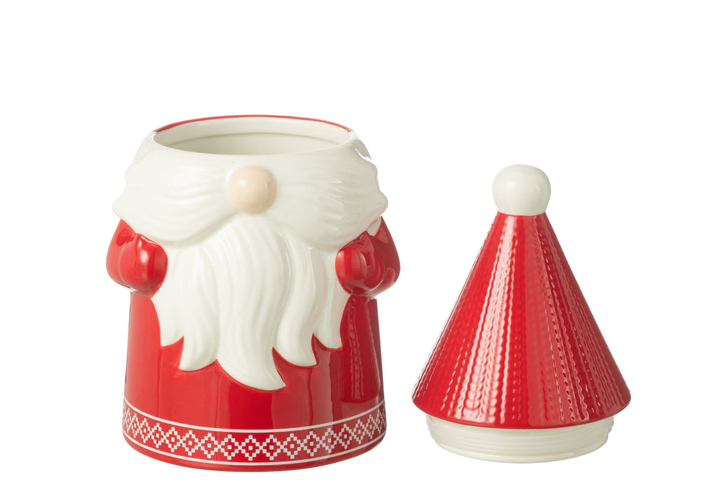 Koekjespot in cadeaubox keramiek rood