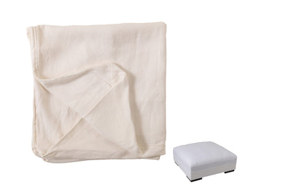 Hoes voor poef Monaco linnen Marshmallow wit