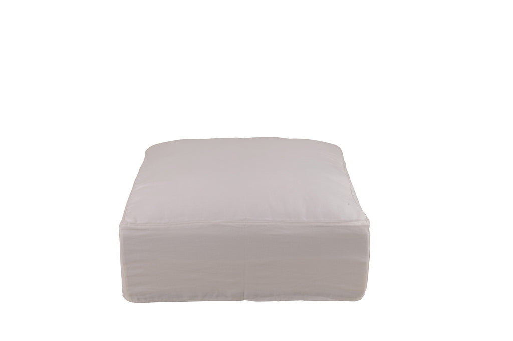 Hoes voor poef Monaco linnen Marshmallow wit