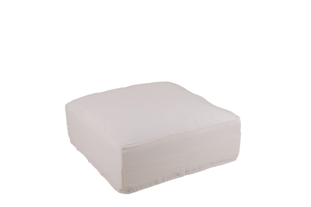 Hoes voor poef Monaco linnen Marshmallow wit