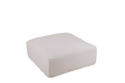 Hoes voor poef Monaco linnen Marshmallow wit