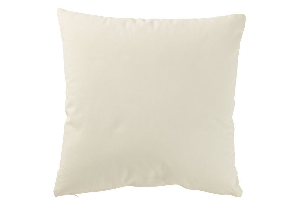 J-Line Kussen Kerstbomen Kwastjes Katoen Wit/Goud