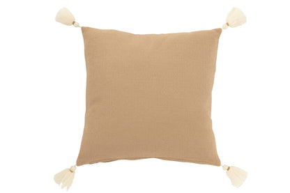 Cushion Sea Star+Tassels Cotton Beige/Cream