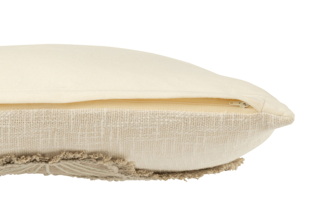 Cushion Shell Cotton White/Beige