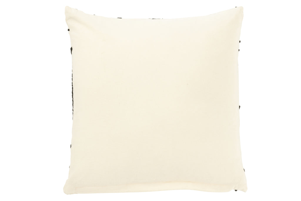 Cushion Square Lines/Curves Cotton White/Black