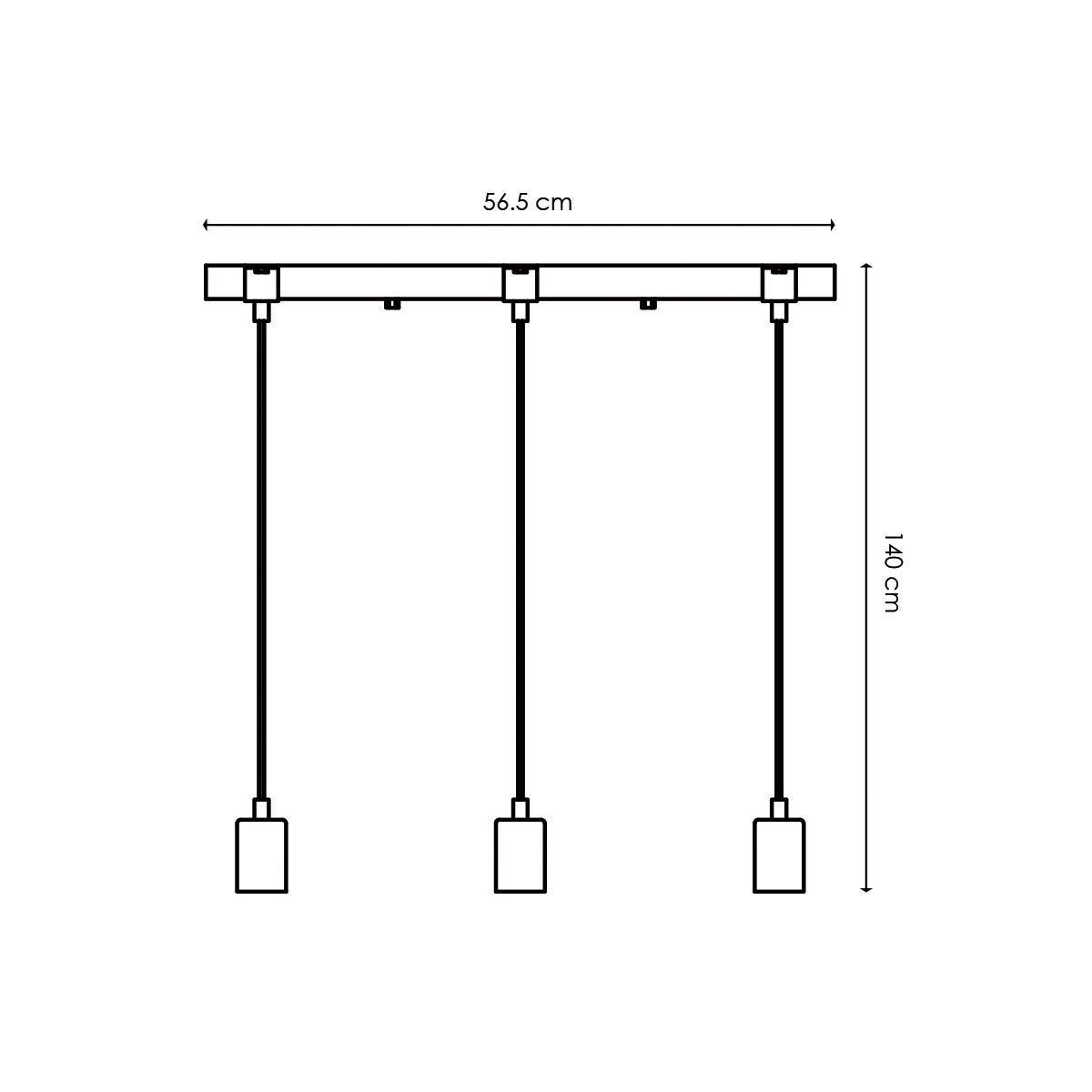 Hanglamp Denton - hout - 57x14x140cm