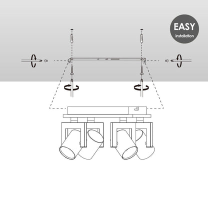 Opbouwspot Concrete 4 - incl. dimbare LED lamp - beton