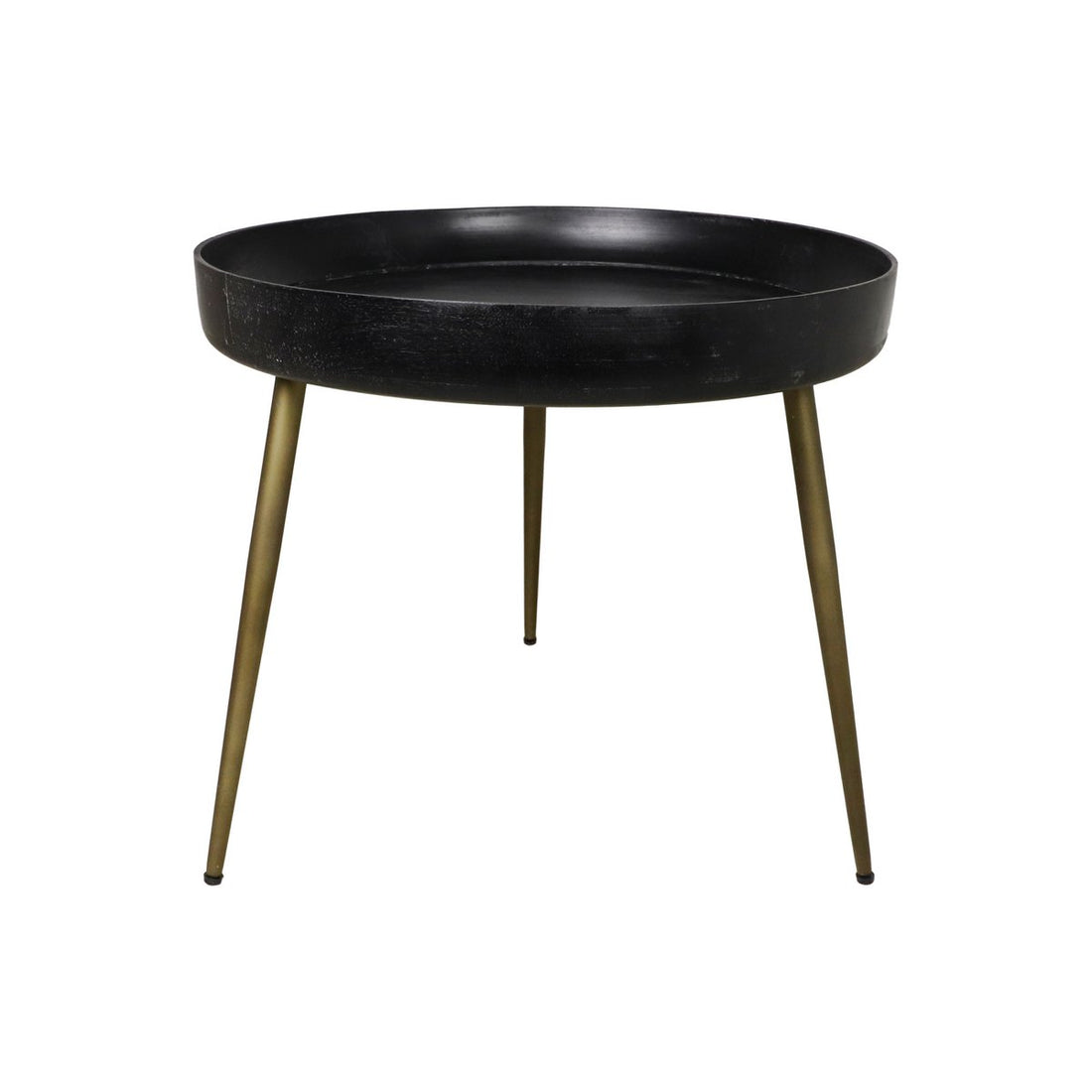 Bijzettafel Ventura - ø60 cm - black wash/antique gold