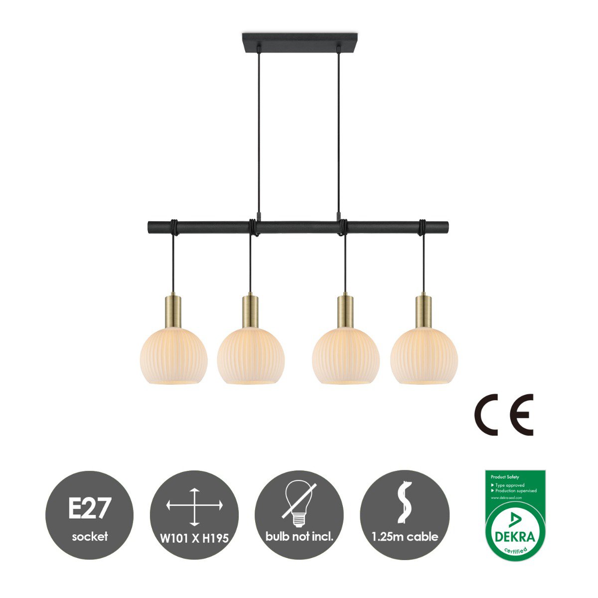 Hanglamp Credo - Messing - 101x20x195cm