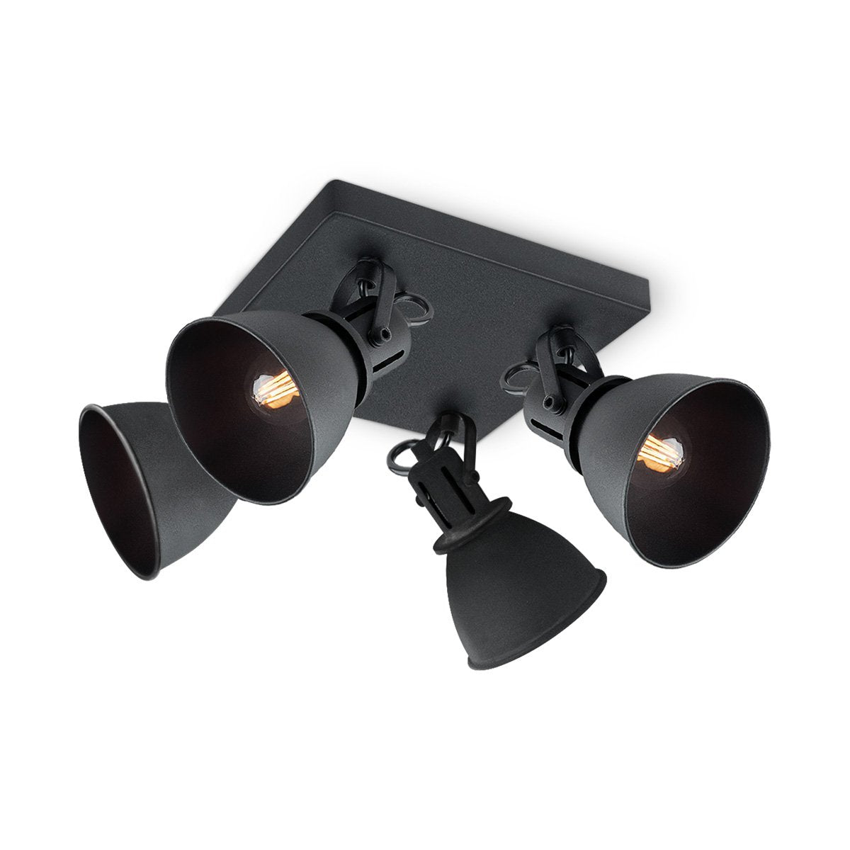 LED Opbouwspot Fama 4 - incl. dimbare LED lamp - zwart