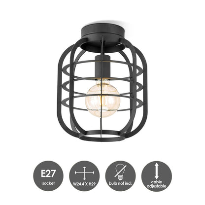 Moderne LED Plafondlamp Nero M - zwart