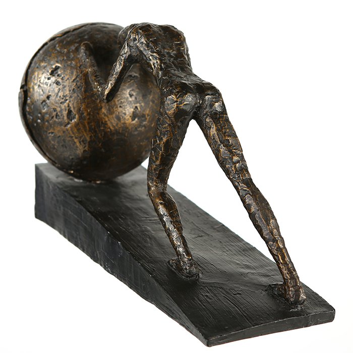 Polysculptuur &quot;Heavy Ball&quot; bronskleurig H21,5cm