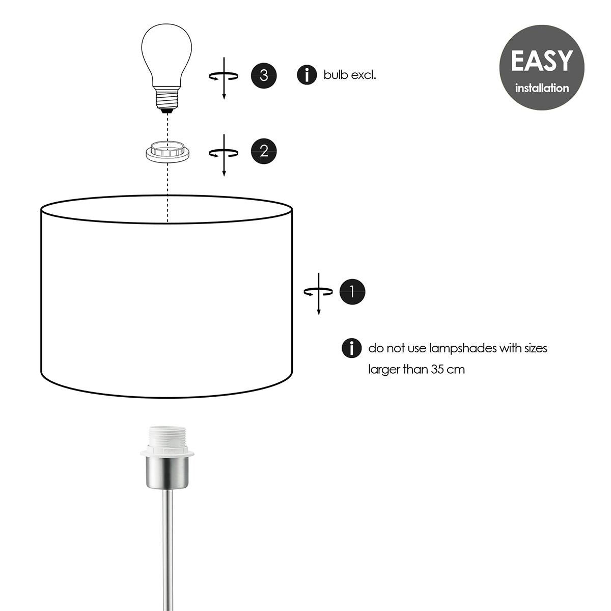 tafellamp voet Bossano 12/12/33cm - natuurlijk