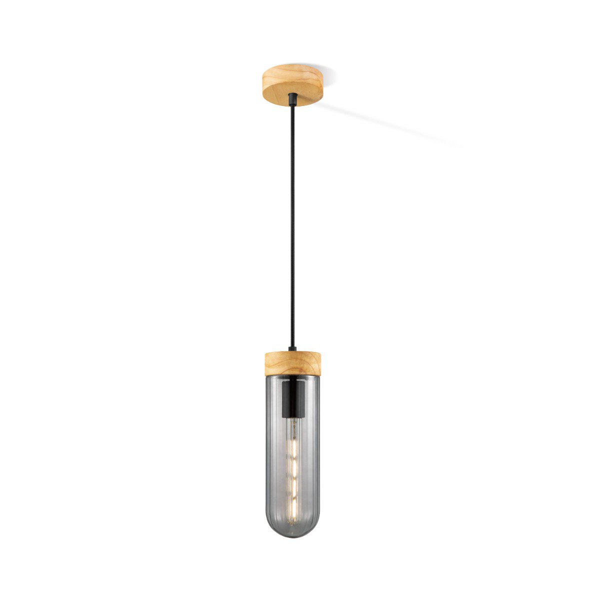 Hanglamp Capri - rook glas - 10x10x138cm