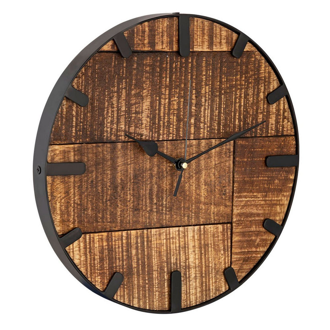 Wandklok hout ø 30 cm woonkamerklok modern rond gemaakt van hout vintage stil gemaakt van mangohout