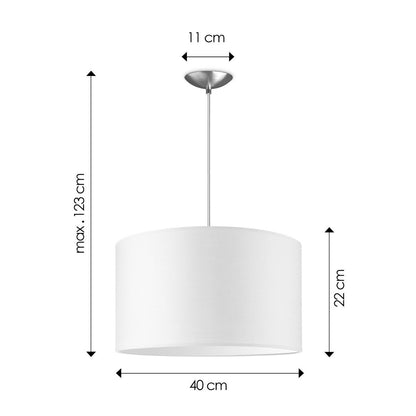 hanglamp Bling met lampenkap, E27, wit, 40cm