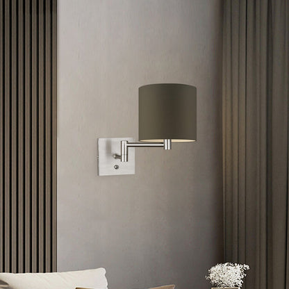 Wandlamp - Swing, E27, antraciet Lampenkap 20x17cm