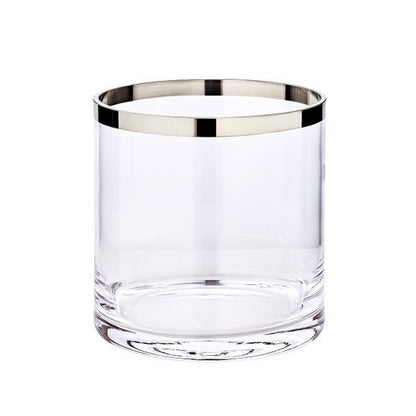 EDZARD lantaarn Molly, mondgeblazen kristalglas met platina rand, hoogte 18 cm, diameter 18 cm