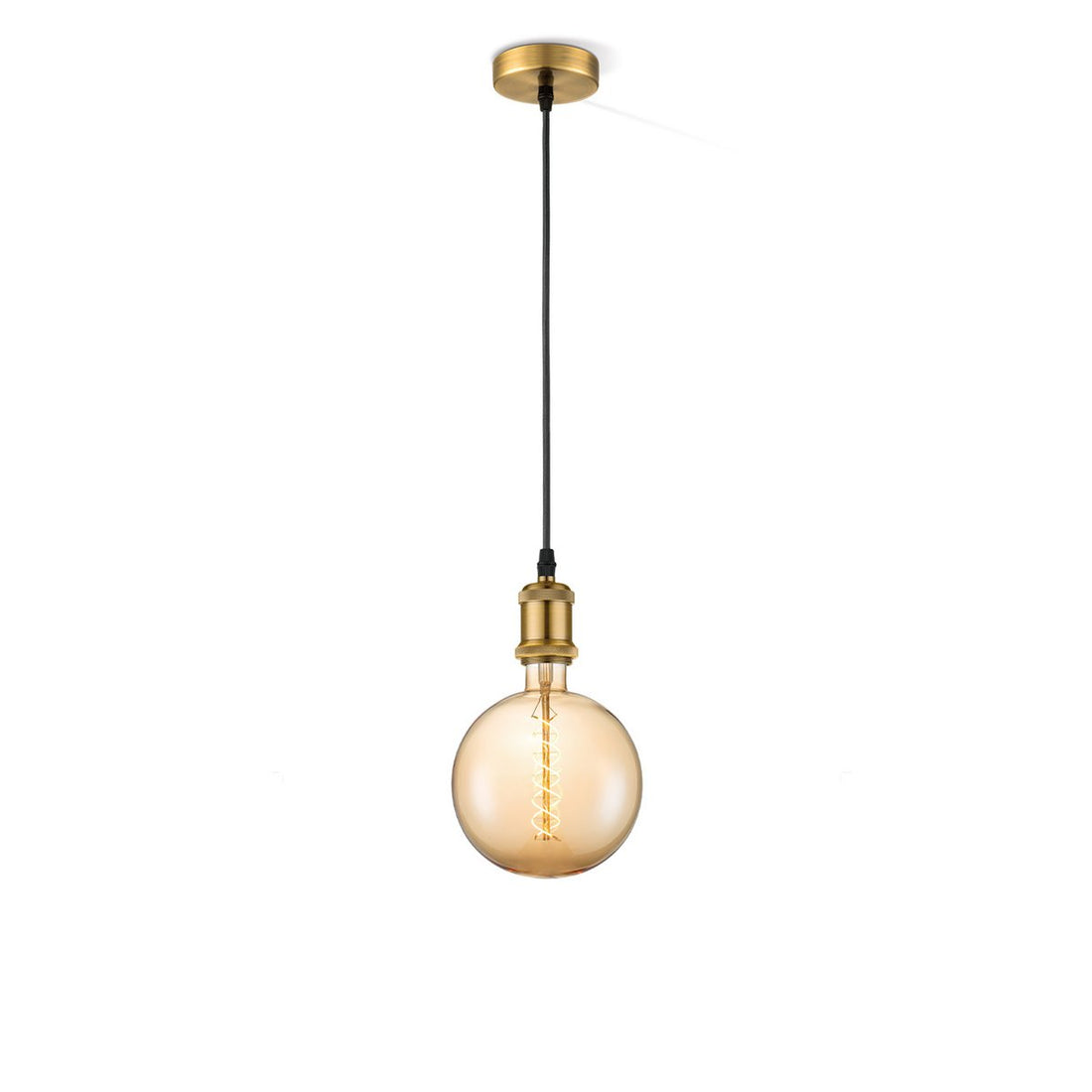 hanglamp brons vintage - - dimbaar E27 amber