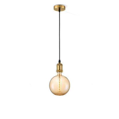 hanglamp brons vintage - - dimbaar E27 amber