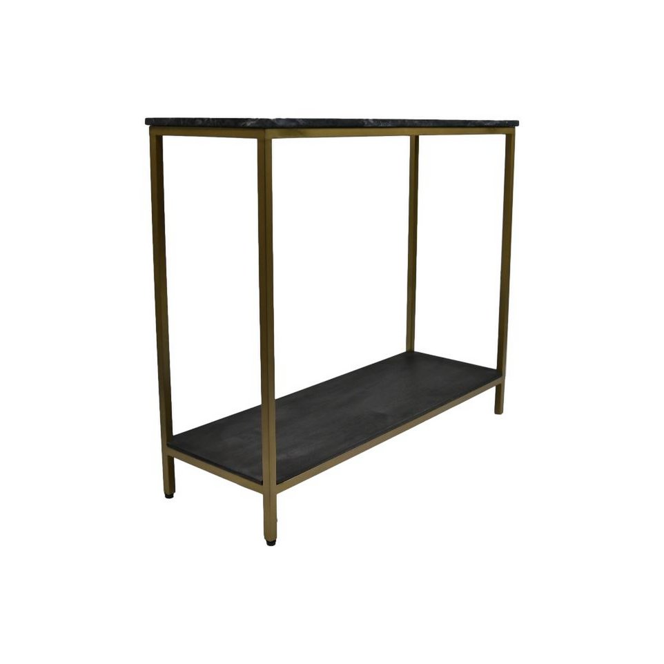 Console Table - 100x35x86 - Black/Gold - Marble/metal/Mangowood