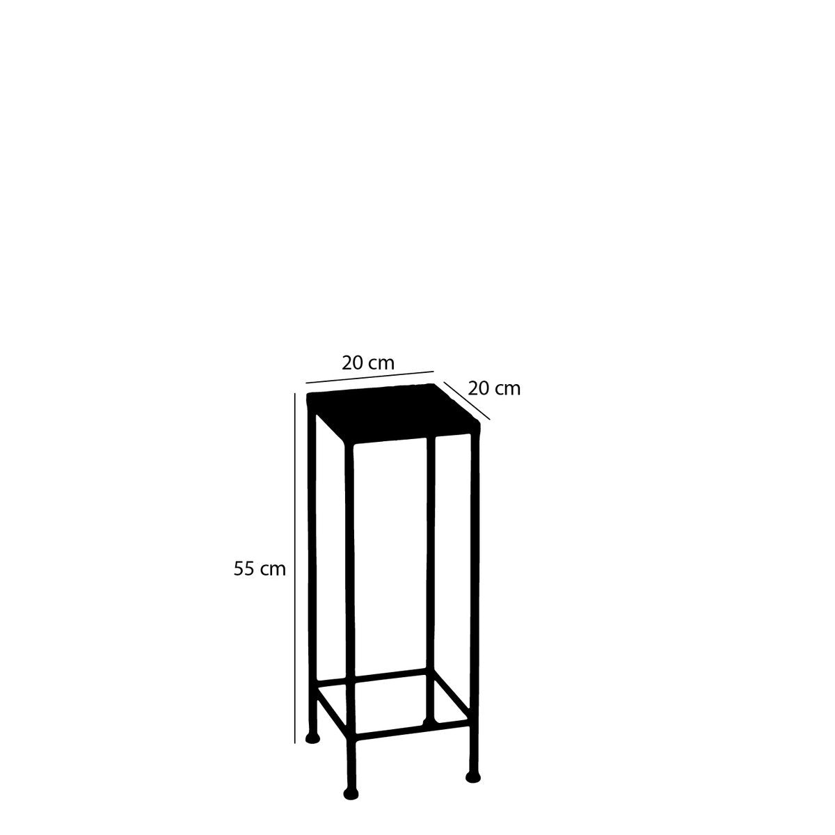 Odile Bijzettafel voor Buiten - Set van 3 - L28 x B28 x H67 cm - Metaal - Bruin, Wit