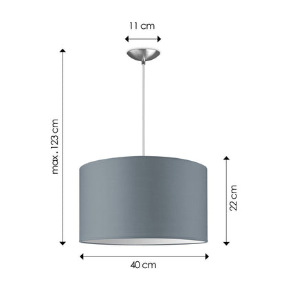 hanglamp Bling met lampenkap, E27, grijs, 40cm