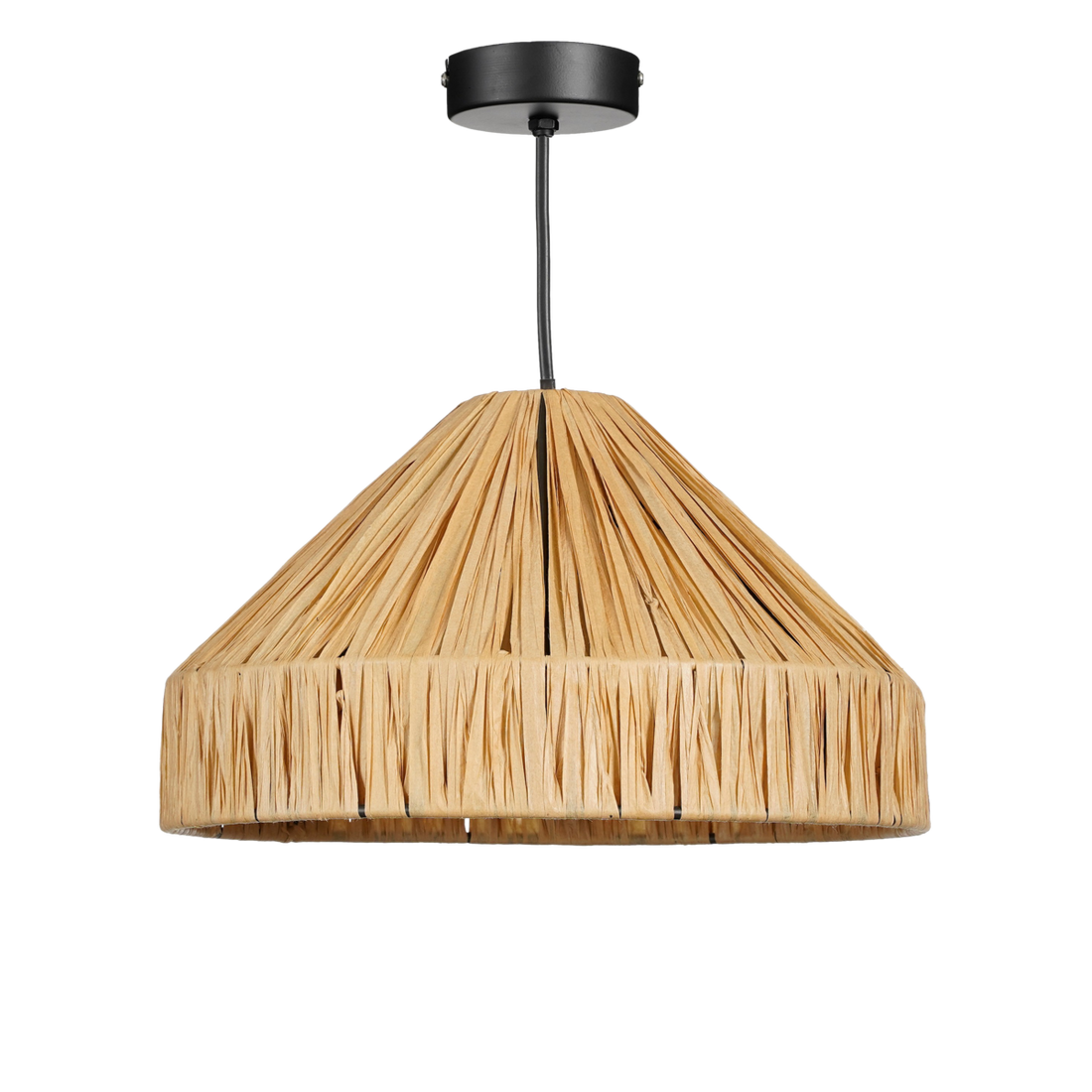 Belvivere Indy Hanglamp - H18 x Ø30 cm - Raffia - Lichtbruin