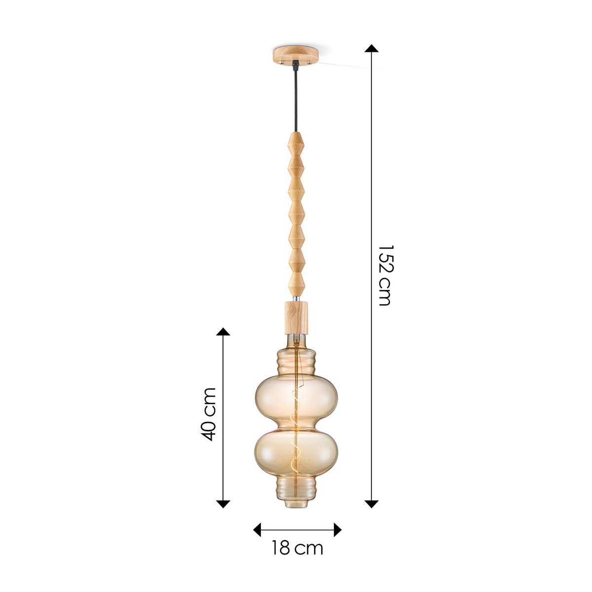 hanglamp Dana Diabolo LED G180 lamp dimbaar E27 amber