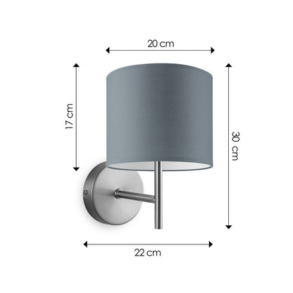 Wandlamp - Mati inclusief Lampenkap E27 grijs 20x17cm