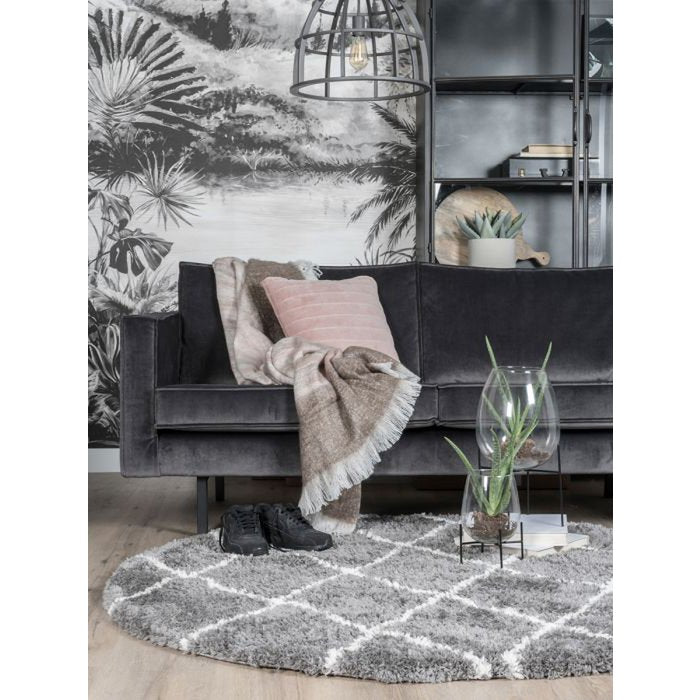 Vloerkleed Jeffie Grey Rond ø200 cm