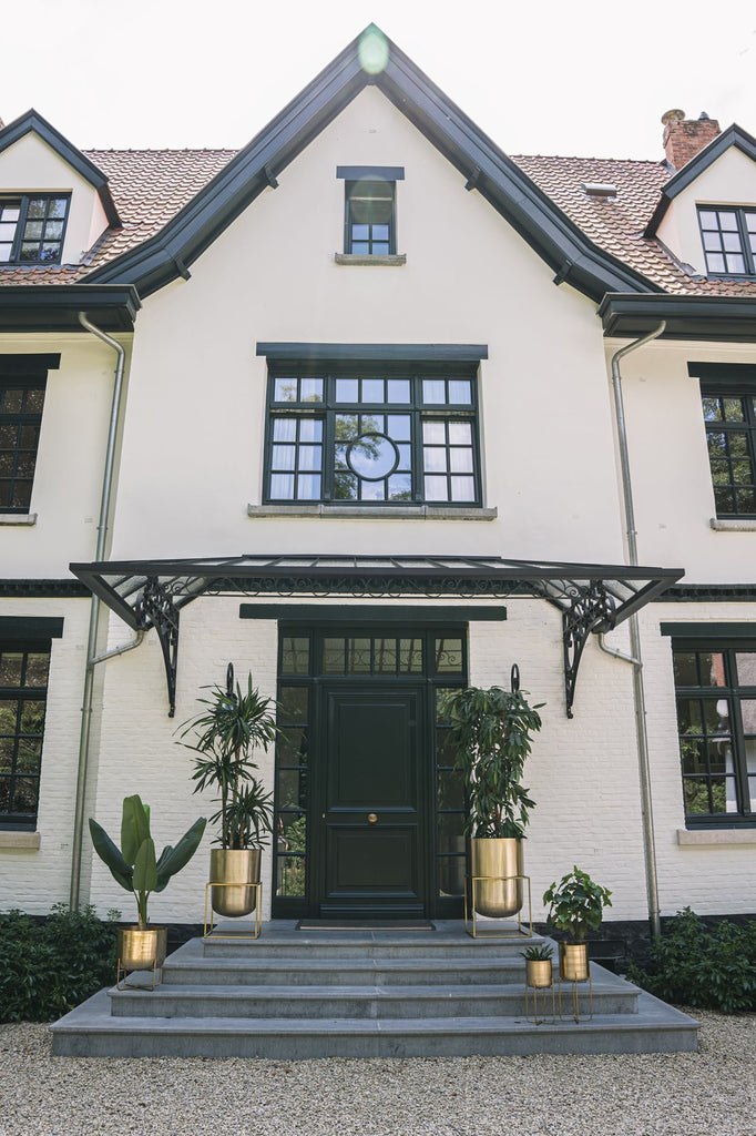 De Messing Plantenbak op Voet - Messing - M