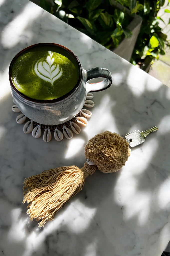 De Pompom Sleutelhanger - Mokka