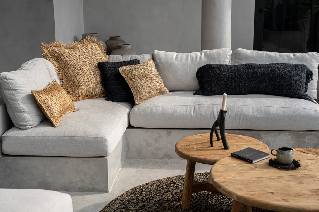 De Raffia Kussenhoes - Vierkant - Naturel - 60x60