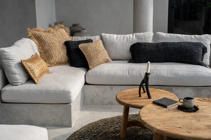 De Raffia Kussenhoes - Vierkant - Naturel - 60x60