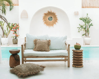 De Raffia Kussenhoes - Vierkant - Naturel - 60x60