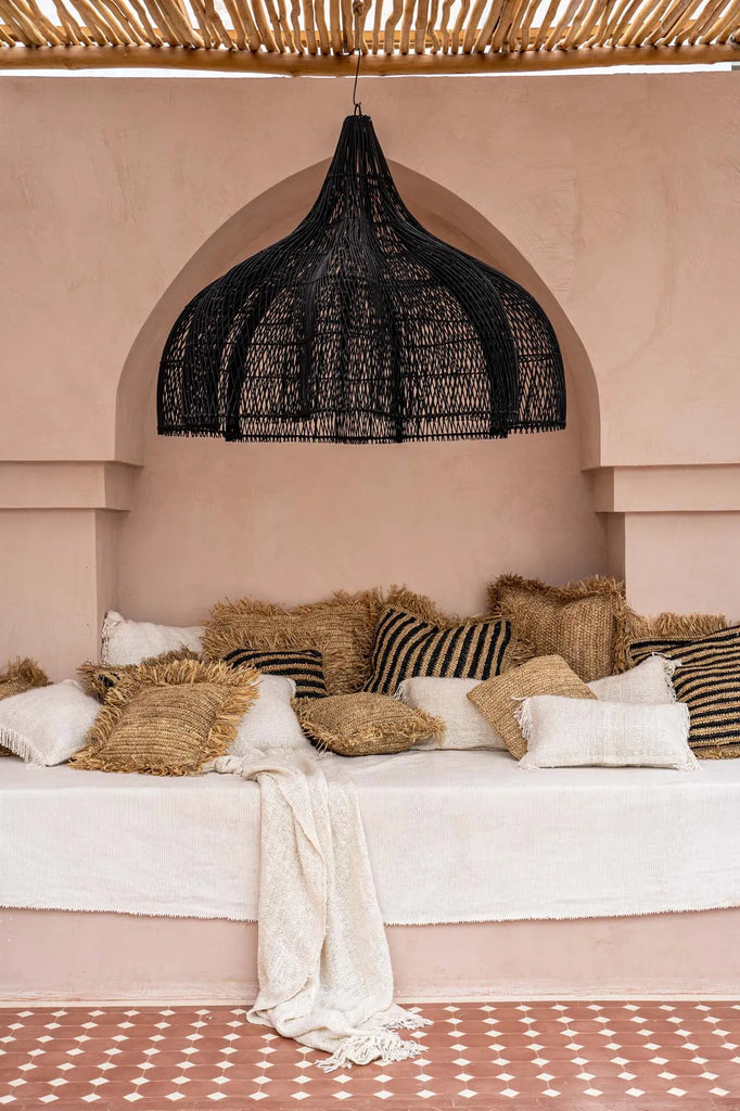 De Raffia Kussenhoes - Vierkant - Naturel - 40x40